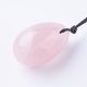 Diy naturelle quartz rose pendentif colliers faisant NJEW-P201-01-3