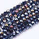 Brins de perles de verre galvanisées à facettes (32 facettes) rondes de couleur ab X-EGLA-J042-4mm-AB01-2