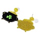 Saint Patrick's Day Sparkling Acrylic Dangle Stud Earrings EJEW-P243-A01-2