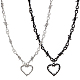 Anattasoul 2 pièces 2 couleurs collier pendentif coeur en alliage avec chaînes épineuses pour les femmes NJEW-AN0001-68-1