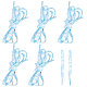Gorgecraft 3 paires 3 lacets plats en polyester lisse style tie-dye FIND-GF0004-70C-1