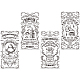 4 foglio 4 stili adesivi decorativi impermeabili in pvc a tema retrò DIY-WH0489-001-1