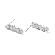 Rectangle Rack Plating Brass Cubic Zirconia Stud Earrings for Women EJEW-K245-15P-2