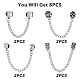 Superfindings 8 pièces 4 styles breloque de chaîne de sécurité fermoirs en alliage clips de chaîne de bracelet bijoux perles cadeaux bouchon de bracelet pour femmes fabrication de bracelet et de collier FIND-FH0005-68-3