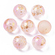 Transparent Spray Painted Frosted Glass Beads X-GLAA-N035-05B-04-1