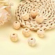 Unfinished Natural Wood European Beads WOOD-T025-001-LF-4