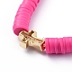 Bracelets extensibles faits main en pâte polymère heishi BJEW-JB05090-03-3