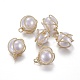 Colgantes de perlas de imitación de plástico abs KK-T039-15G-1