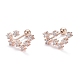 Brass Micro Pave Clear Cubic Zirconia Stud Earrings EJEW-F258-01E-RG-1
