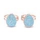 Natural Turquoise Cuff Rings RJEW-P066-04-2