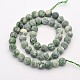 Rondes givrées tache verte naturelle perles de jaspe brins G-E302-109-8mm-2