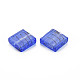 手作り銀箔ランプワークビーズ  正方形  ミディアムブルー  20x20x6mm  穴：1.5mm X-FOIL-S002-01-3