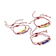 Плоский круглый браслет с плетеными бусинами из смолы от сглаза BJEW-JB07336-1