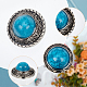 Gorgecraft 10 juego de botones azul turquesa conchos redondos único ojo de metal hebilla decorativa fundición botón trasero con imitación turquesa sintética y tornillo de hierro para accesorios de artículos de cuero diy DIY-GF0006-59-4