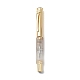 Natural Quartz Crystal Brass Pens AJEW-M209-07G-1