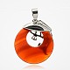 Natural Red Agate Pendants G-G596-06C-2