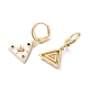 Triangle Real 18K Gold Plated Brass Dangle Leverback Earrings EJEW-L268-030G-04-2