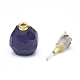 Natural Amethyst Openable Perfume Bottle Pendants G-E556-20J-3