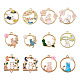 Cheriswelry 48pcs 12 colgantes de rhinestone de cristal de aleación de estilo ENAM-CW0001-18-1