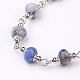 Chaînes en perles de jaspe fait main tache bleue AJEW-JB00267-03-2