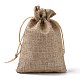 ポリエステル模造黄麻布包装袋巾着袋  淡い茶色  13.5x9.5cm X-ABAG-R004-14x10cm-05-3
