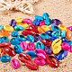 PH PandaHall 45~52pcs Dyed Cowrie Shell Beads Smooth Cut Oval Seashells for Wakiki Hawaii Anklet Bracelet SHEL-PH0001-05-4