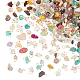 Hobbiesay 200 pieza de piedras naturales mixtas chrams 8-10 mm de ágata piedras de cristal dijes con tonos dorados bucles de latón chip piedras semipreciosas colgante para hacer joyas collar FIND-HY0001-43-1