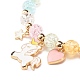 Candy Color Round Beaded Stretch Bracelet with Heart Unicorn Charm for Women X-BJEW-JB07636-04-4