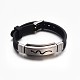 Bijoux bracelets de cordon en caoutchouc de couleur noire BJEW-G468-26-1