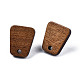 Fornituras de aretes de madera de nogal MAK-N032-017-2