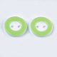 樹脂ボタン  2穴  フラットラウンド  薄緑  13x2mm  穴：1.8mm  約1000個/袋 BUTT-Q041-01G-2