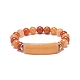 Bracelet extensible en perles d'aventurine rouge naturelle BJEW-JB08879-06-1