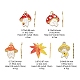 20 pièces 5 pendentifs en émail d'alliage de thème d'automne de style ENAM-FS0001-54-5