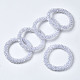 Bracelets extensibles en perles de verre transparentes à facettes BJEW-S144-002C-06-1