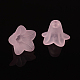 Pink Frosted Transparent Acrylic Flower Beads X-PLF018-02-2