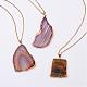 Natural & Dyed Agate Pendant Necklaces NJEW-JN01776-1