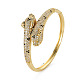 Brass Micro Pave Cubic Zirconia Snake Bangles for Women BJEW-Q700-006-NF-4