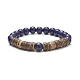 Bracelet extensible en pierres précieuses naturelles et perles de noix de coco pour femme BJEW-JB09149-2