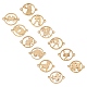 UNICRAFTALE 12pcs Zodiac Sign Stainless Steel Linking Charms Golden Flat Round with Constellations Links Connectors Metal Charms Connector Links for Jewelry Making STAS-UN0004-68G-4