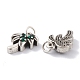 Brass Micro Pave Green Cubic Zirconia Charms ZIRC-A016-05AS-3