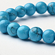 Turquoise synthétique perles rondes bracelets extensibles BJEW-L594-D07-2