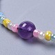 Pulseras de perlas trenzadas de hilo de nylon ajustable para niños BJEW-JB04371-03-2
