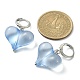 5 Pair 5 Color Acrylic Heart Dangle Leverback Earrings EJEW-TA00254-3