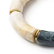 Bracelet extensible en grosses perles tubulaires incurvées BJEW-JB06683-05-5