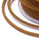 編組鋼線ロープコード  ジュエリーDIY製版材料  スプールで  ゴールデンロッド  約5.46ヤード（5m）/ロール  3mm OCOR-G005-3mm-A-25-3
