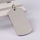 Rectangle avec patte impression 304 inoxydable pendentifs en acier STAS-I060-15-3