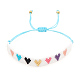 Friendship 7 Colors Heart Loom Pattern Seed Beads Bracelets for Women BJEW-Z013-02-2