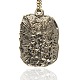 Placcato argento antico della lega dello smalto pendenti rettangolo ENAM-J233-01AS-2