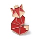 Оригами лиса эмалированная булавка JEWB-K004-37-1