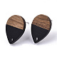 Resin & Walnut Wood Stud Earring Findings X-MAK-N032-002A-B01-2